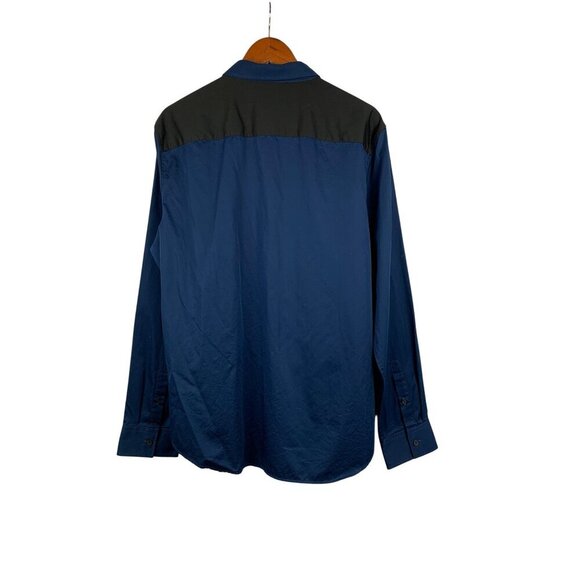 Calvin Klein Mens XL Two-Tone Long Sleeve Button-Up Shirt - Picture 2 of 6